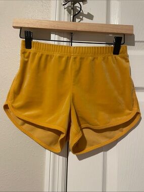 Hollister Women's Velour Athletic Shorts - Mustard